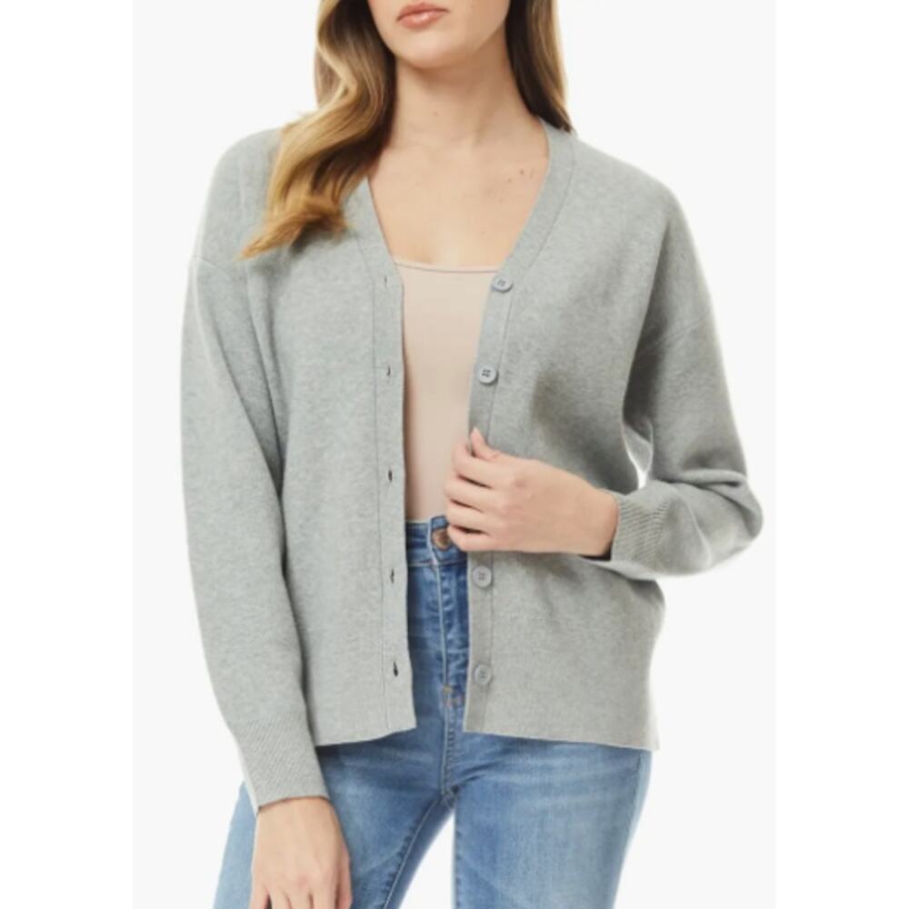 BY Design Womens Cardigan Sweater Large Gray Long Sleeve Button Front Knit NWOT